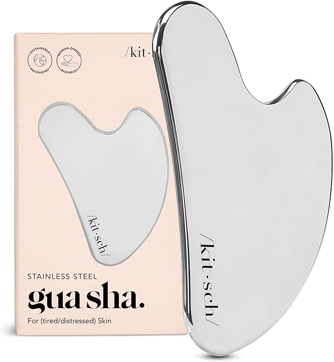 Kitsch Stainless Steel Gua Sha Facial Tools - Guasha Tool for Face, Face Sculpting Tool, Jawline Shaper, Double Chin Reduc...