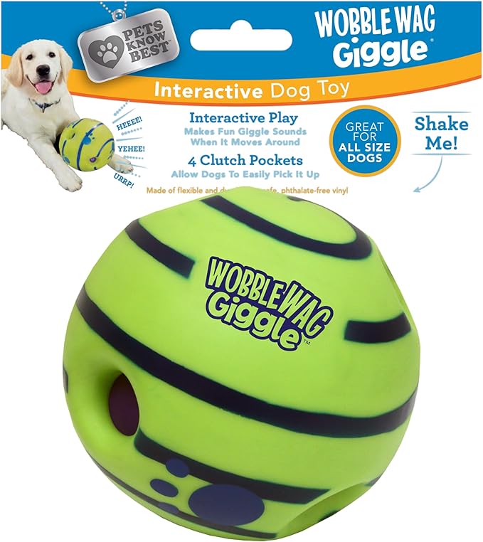 Wobble Wag Giggle Ball | Rolling Enrichment Toy for Fun Playtime, Interactive Play for Indoor or Outdoor, Keeps Dogs & Pup...