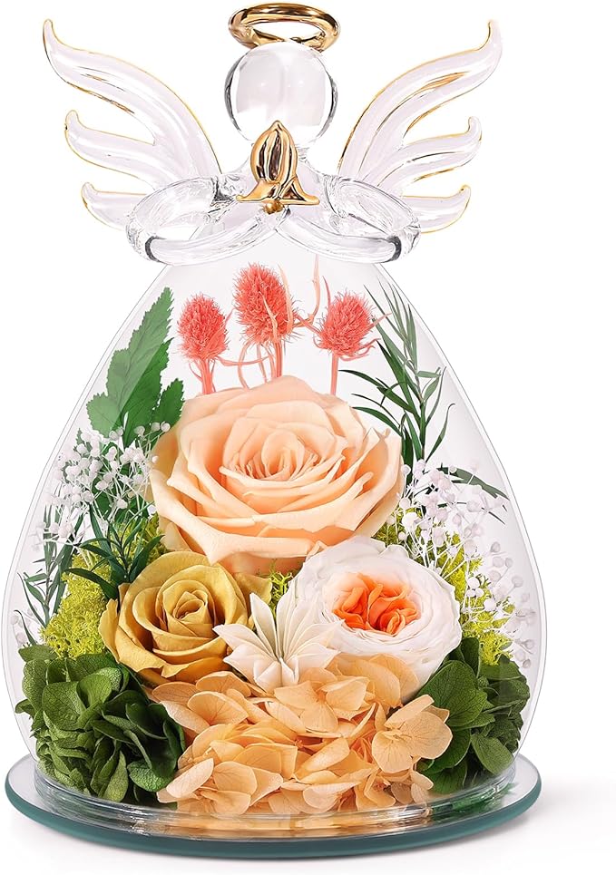 Bessol Gifts for Mom Birthday Flowers for Women Mothers Day Flowers for Delivery Preserved Roses Forever Flower in Glass A...