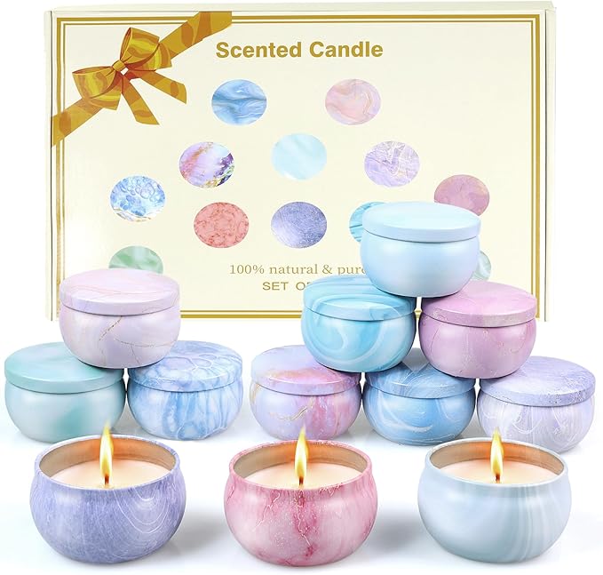 Gifts for Women,12 Pack Scented Candles Gift Set, 300 Hour Long Lasting Soy Wax Candles for Home Scented, Aromatherapy Can...