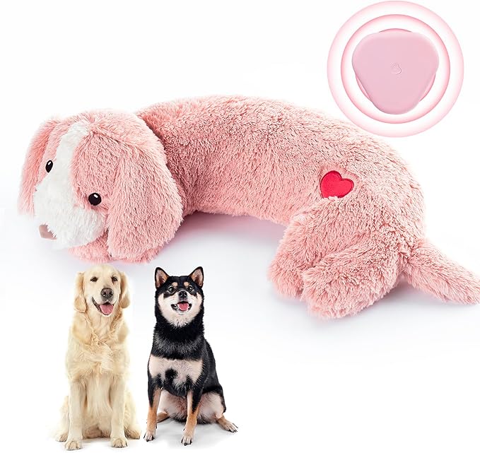 Moropaky Heartbeat Toy Puppy Heartbeat Stuffed Toy for Dog Calming Aid, Heartbeat Puppy Toy for Pets Anxiety Relief, Dog C...