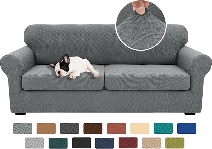 XINEAGE 2026 New 3 Pieces Couch Covers for 2 Extra Large Cushion Sofa Super Stretch Sofa Cover for 2 Large Seat Universal ...