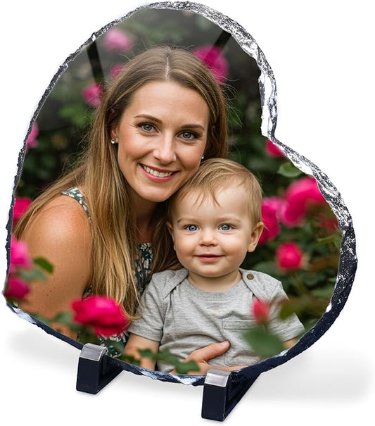 ArtPix 3D Personalized Picture Slate Frame, Customized Photo Print Stone for Mom, Wife, Women, Her - Custom Mothers Day Gi...