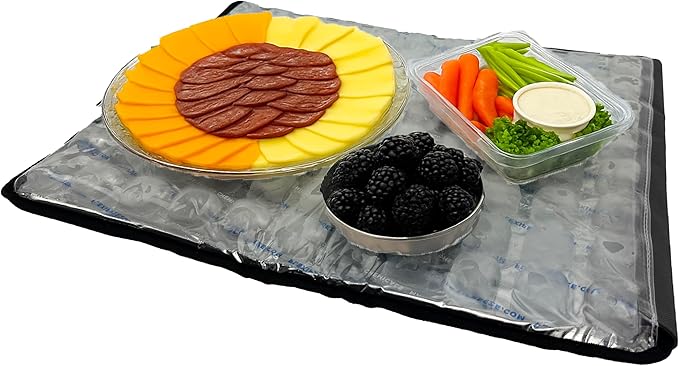 FlexiFreeze Party Mat Food Cooling Serving Platter – Buffet Display Chiller for Meat, Cheese, Fruit & Party Food Trays – C...