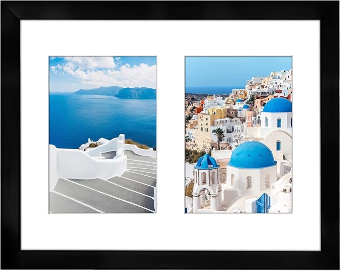 Americanflat 5x7 Double Picture Frame with Shatter-Resistant Glass - Fits Two 5x7 Photos or Use as One 11x14 Picture Frame...