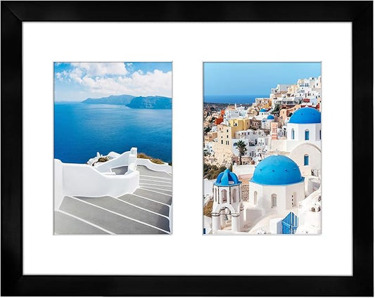 Americanflat 5x7 Double Picture Frame with Shatter-Resistant Glass - Fits Two 5x7 Photos or Use as One 11x14 Picture Frame...