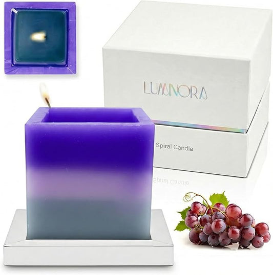 Square Spiral Light Candle - Unique Spiral Wick Candle Innovative Hollow Design - Decorative Candles for Home Decor - Cool...