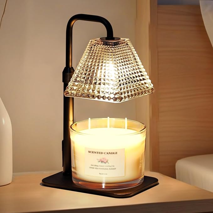 MUJTEO Candle Warmer Lamp with Timer Dimmer Adjustable Height,Electric Dimmable Wax Warmer for Scented Jar Candles,Mom Bir...