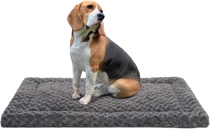 Washable Dog Bed Mat Ultra Soft Dog Crate Pad Comfy Fluffy Pet Kennel Beds Sleeping Mattress for Large Jumbo Medium Small ...