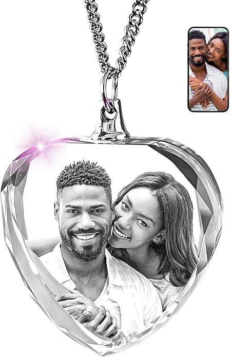 ArtPix 3D Crystal Photo, Personalized Necklace Gift, Custom Mothers Day Gifts for Mom, Women, Wife