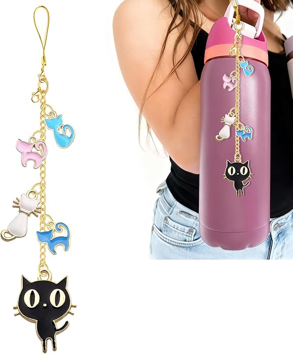Z-synka Charm Compatible with Owala Water Bottle 24 oz, 32 oz, 40 oz & Stanley Cup Accessories,Bag Keychain Charm Chain