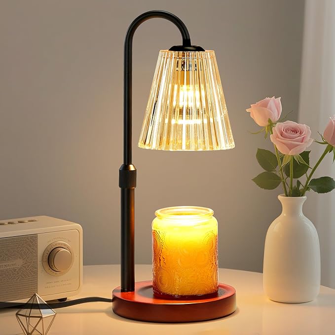Briever Electric Candle Warmer Lamp with Timer Dimmer, Adjustable Height Wax Melter Warmer for Jar Candles, House Warming ...