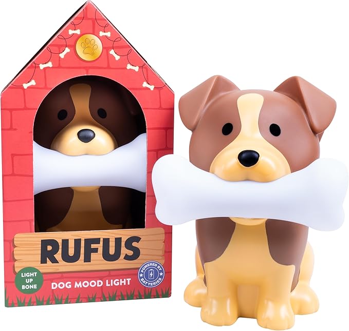 Fizz Creations Rufus The Dog Mood Light. Kawaii Nursery Decor. Soft Glow Night Light. Dog Lover Gift. Battery Operated. Cu...