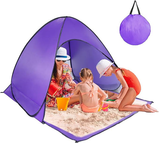 Pop Up Beach Tent, Anti UV Automatic Sun Shelter Umbrella, Portable Sun Shade Shelter for 2-3 People, Outdoor Instant Pop ...
