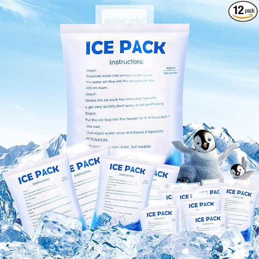 12 pcs Gel Ice Packs for Cooling Vest - Reusable Cold Packs for Ice Vest for Shipping Camping Food Preservation