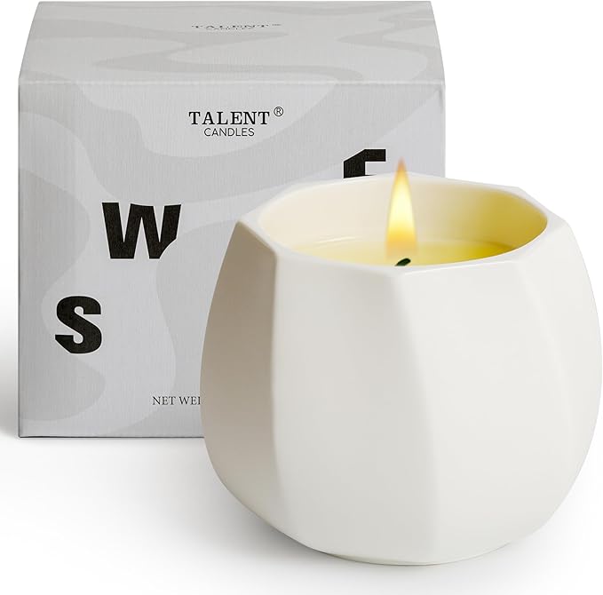 Scented Candle for Home Scented, Luxury Ceramic Candle Jar for Women & Men, Natural Soy Candle for Home Décor, Coconut & T...