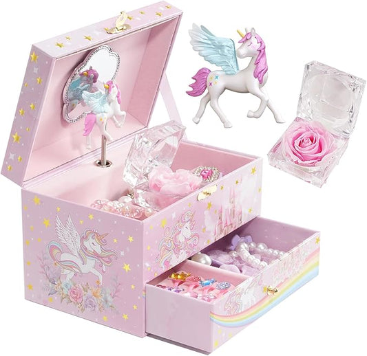 ProCase Children's Jewelry Box, Kids Jewelry Organizer with Unicorn for Little Girls, Jewelry Case Gift for Toddler Age 2 ...