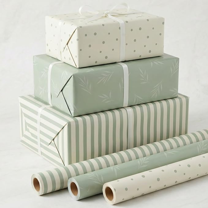 ZICOTO Beautiful Gift Wrapping Paper Rolls for All Occasions - Set of 3 Quality Rolls For Wedding, Birthday, Baby Shower &...