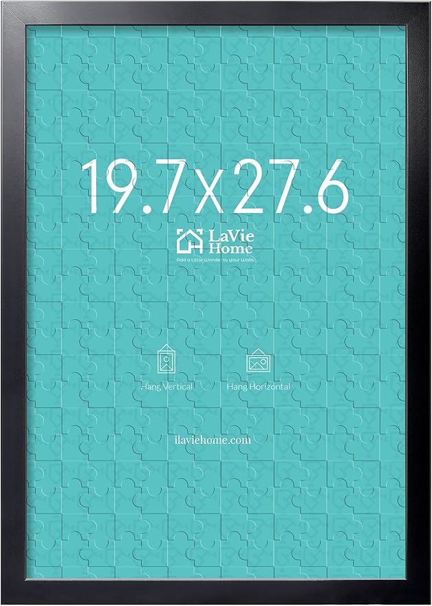 LaVie Home 19.7x27.6 Picture Frame Black, Puzzles Frame for Wall Decoration, Classic Black Minimalist Style Suitable for D...