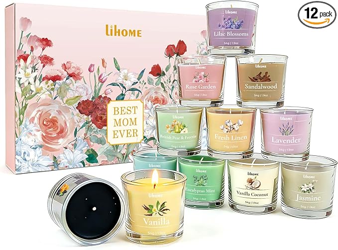 Mothers Day Gifts for Mom - 12 Scented Candles Set with Messages, Best Birthday, Christmas, Thanksgiving Gifts for Mom fro...