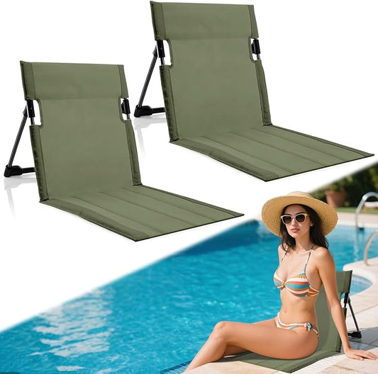 NamcheBarwa 2 Pack Foldable Pool Side Chairs, Poolside Chairs for Edge of Pool Portable Camping Folding Chair,Beach Chair ...