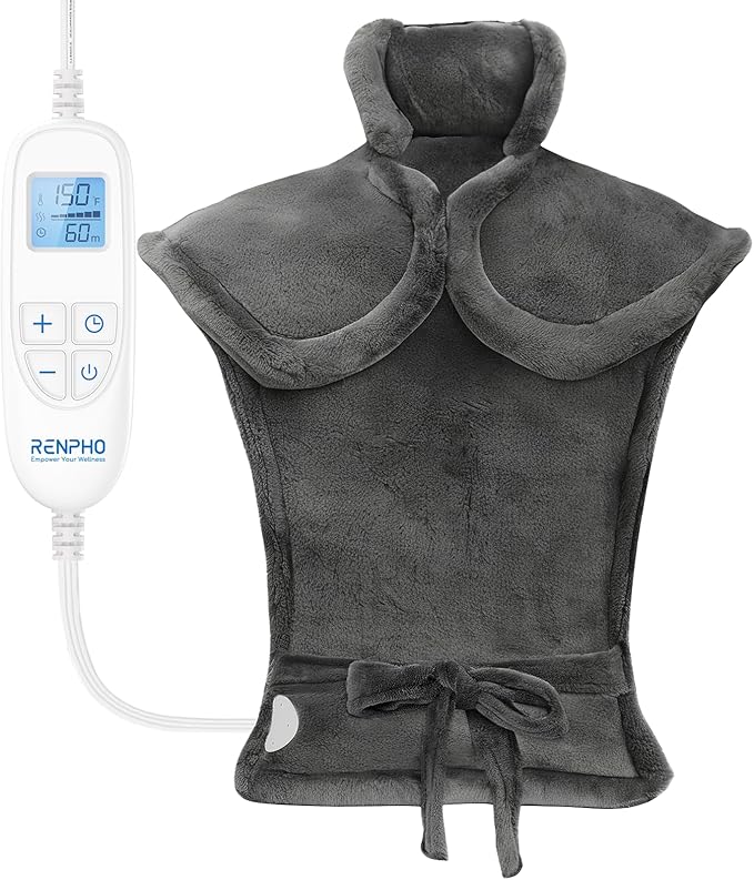 RENPHO Mothers Day Gifts, Electric Heating Pad - 6 Heat Levels for Neck, Shoulder, and Back, Weighted Pad for Snug Fit - M...