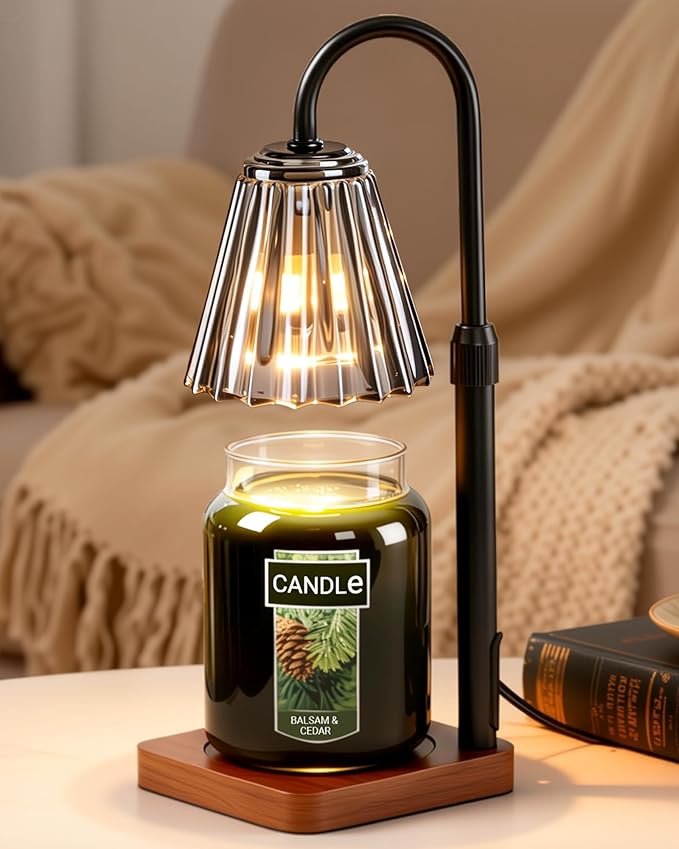 Marycele Black Candle Warmer Lamp with Timer & Dimmer Adjustable Height for Candle Jars, Mothers Day Gifts for Mom Birthda...