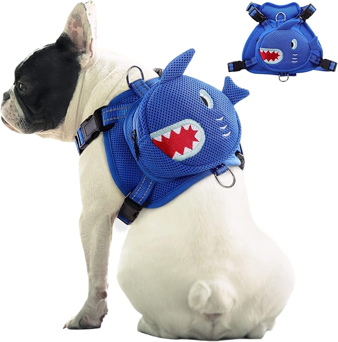 IDOMIK Dog Backpack Harness, No-Pull Dog Backpack with D-Ring for Small Medium Dogs, Cute Self Carrier Backpack for Dogs t...
