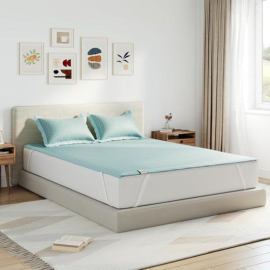 Novilla Summer Sleeping Pad Twin Size(1 Cooling Mat+1 Pillowcase),Sleeping Mat for 8-21" Mattress,Elastic Bandage,Washable...