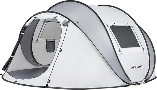 AOPEC Pop Up Camping Tent, 2/4/6 Person Instant Tent Waterproof PU4500mm, Spacious Ventilated Camping Tent with Front Porc...