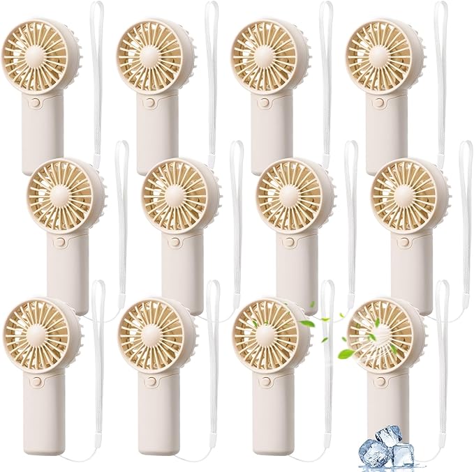 Rossesay 12 Pcs Mini Portable Fan Handheld Battery Operated Portable Small Personal Fans for Summer Beach Indoor Outdoor T...