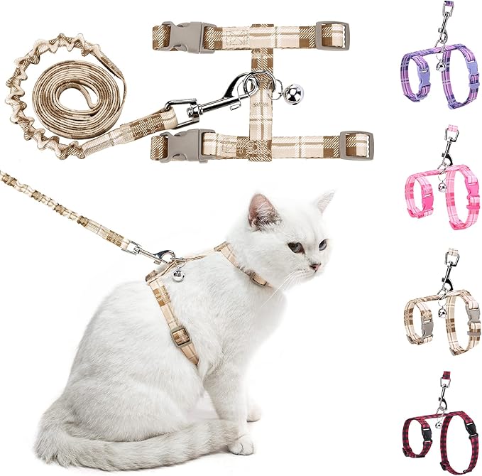 BEAUTYZOO Cat Harness and Leash Set Escape Proof for Walking, Kitten Soft Adjustable Vest Harnesses for Small Medium Large...