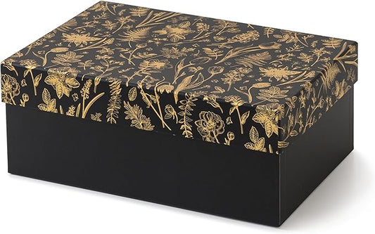 Soul & Lane Decorative Photo Storage Box with Lid, 11.7" × 7.7" × 4.5", Memory Box for Keepsakes, Floral Cardboard Picture...