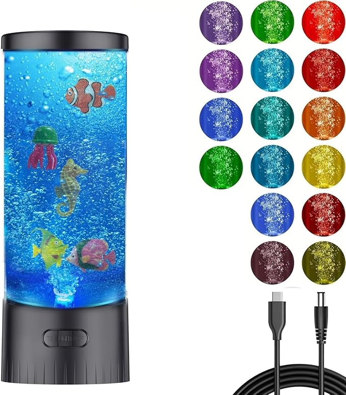 COLORLIFE Bubble Lamp - Sensory Night Light for Kids & Adults, Calming Mood Light for Autism, ADHD, Anxiety Relief, Fake F...
