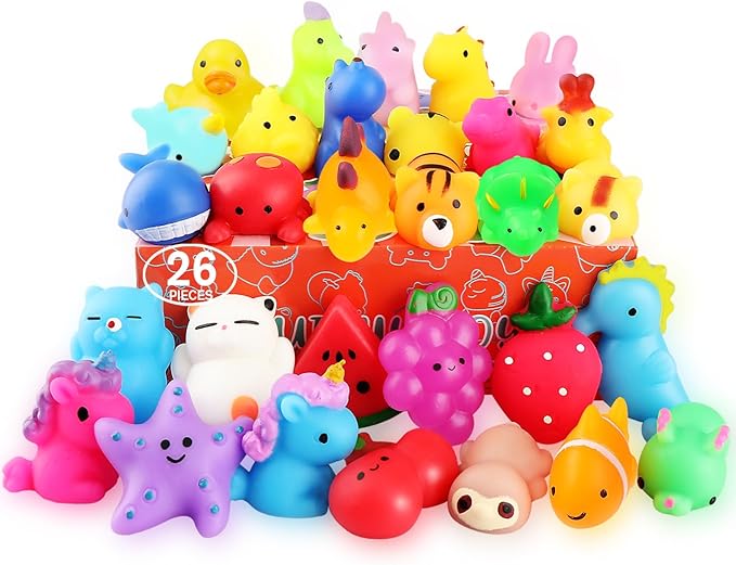 nobasco Squishies, 26 Pack Mochi Squishy Toys - Kawaii Cat Squishys Slow Rising Animals - Party Favors, Goodie Bag, Birthd...