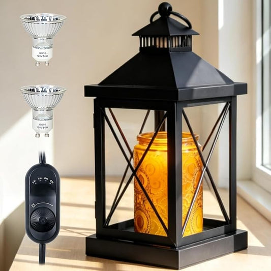 YKOEAROMA Candle Warmer Lamp with Timer, Dimmable Candle Lamp, Compatible with 3 Wick Candles, Vintage Lamp Candle Warmer ...