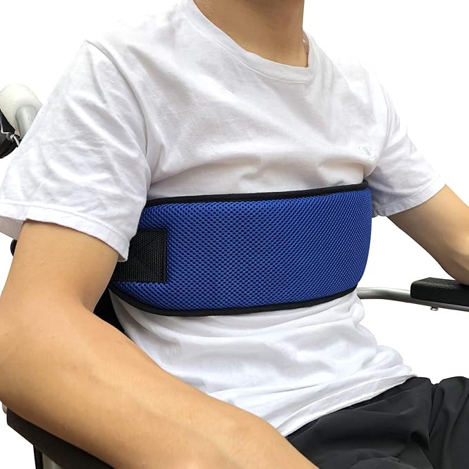 Wheelchair Seat Belt Adjustable Medical Wheelchair Safety Harness for Patient Caring, Cushion Harness Straps with Easy Rel...