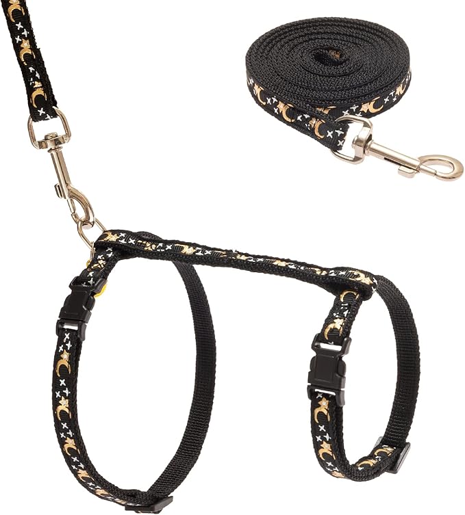 SCIROKKO Cat Harness and Leash Set - Escape Proof Adjustable for Outdoor Walking with Safety Buckle for Small Animals Glow...
