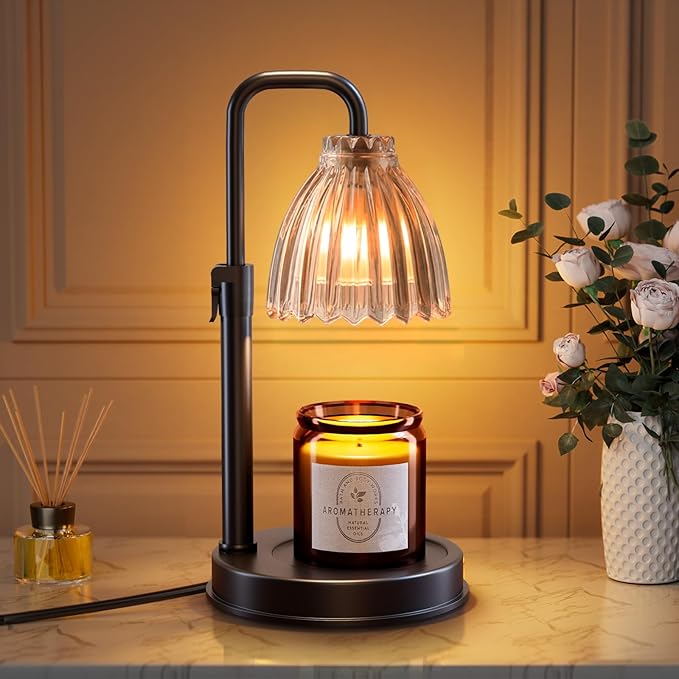 Hyrion Candle Warmer Lamp with Timer Dimmer, Adjustable Height Wax Warmer for Scented Jar Candles, Flameless Candle Melter...