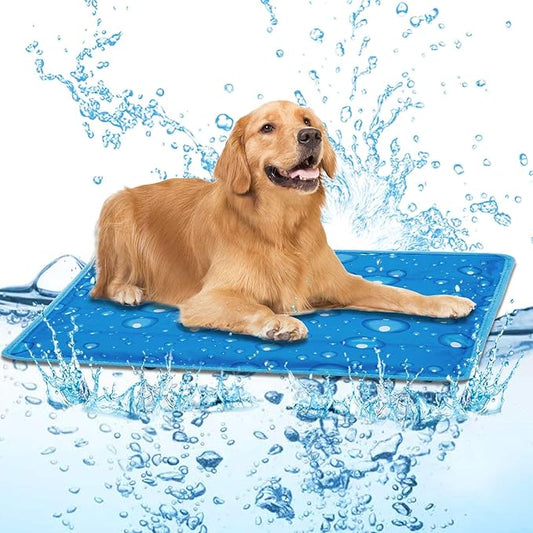 aingycy Dog Cooling Mat Water Injection Pet Cool Pads Dogs & Cats Pet Cooling Blanket for Outdoor Car Seats Beds (Blue, 24...