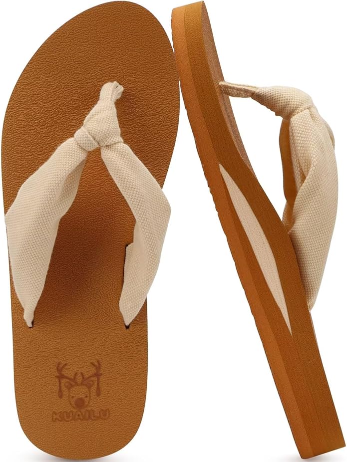 KuaiLu Flip Flops for Women with Arch Support Yoga Mat Comfortable Summer Beach Walking Thong Cushion Sandals Slip On Indo...