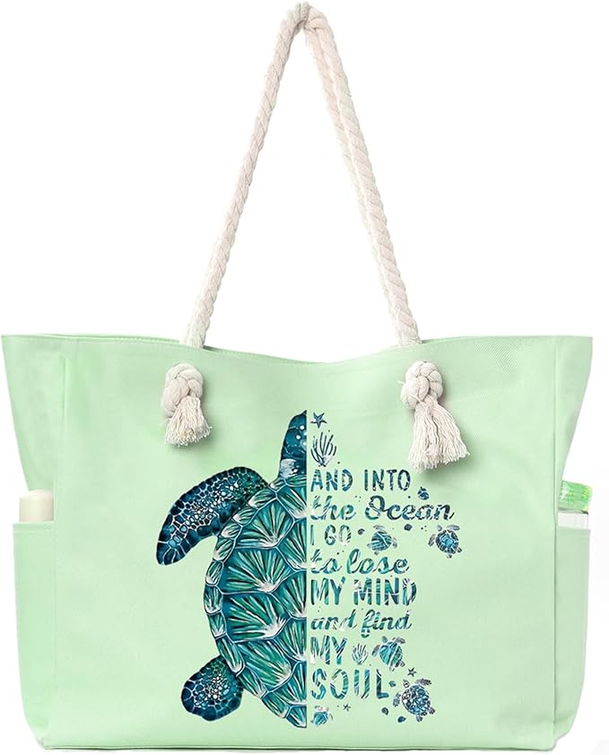Apxouans Beach Bags for Women Large Waterproof Beach Travel Tote Bags Sandproof Swim Pool Bag Canvas Zipper Big Tote