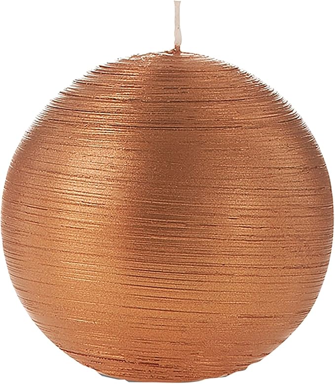Bougies La Francaise - Ball Candle - Made in Europe, Copper Color, 200g, +/- 15-Hour Burn Time - Diameter 3.15 inches