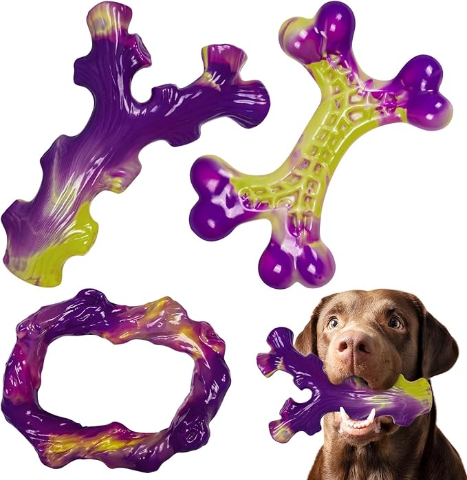 Frienhund Tough Dog Toys for Aggressive Chewers 3 Pack, Indestructible Dog Toys for Large Dogs, Dog Chew Toys, Aggressive ...