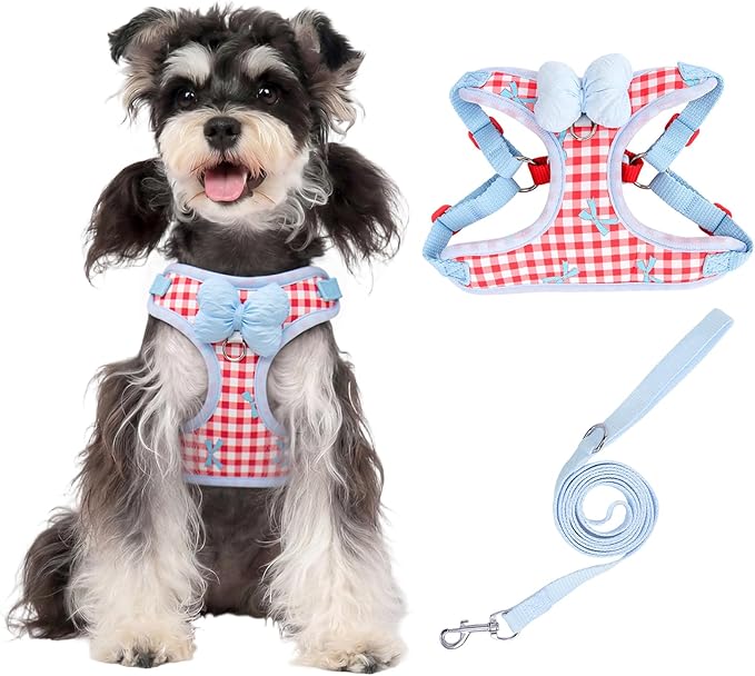Coppthinktu Dog Harness for Small Sized Dogs, Puppy Cat Harness with Leash Set No Pull Dog Harness Adjustable Reflective S...
