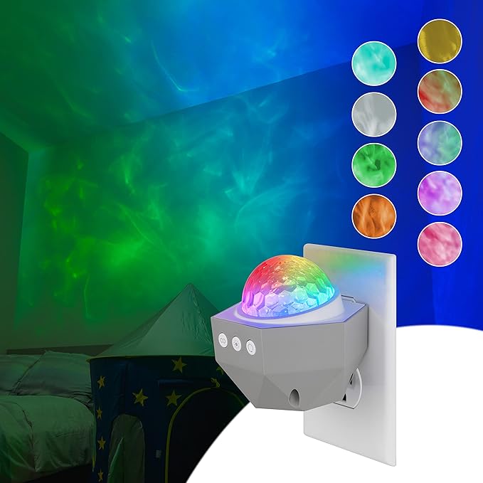 Enbrighten Galaxy Projector Plug in Night Light for Kids LED Lights for Bedroom Space Nightlight Aurora Playroom Game Room...