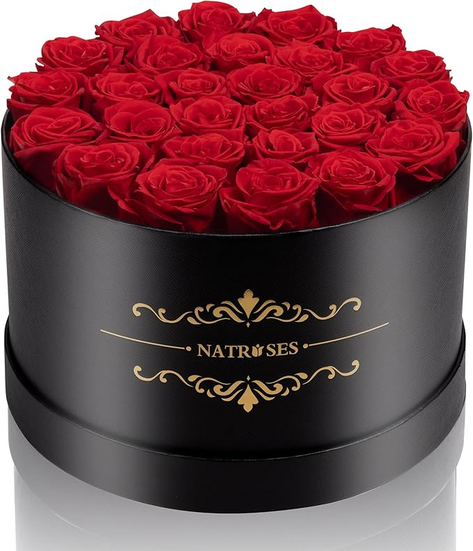 NATROSES Gifts for Her 27 Piece Forever Preserved Roses in a Box, Preserved Flowers for Delivery Birthday, Flowers Gifts f...