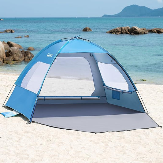 OutdoorMaster Beach Tent for 3/4/6/8 Person - Easy Setup Sun Shade Shelter, Portable Beach Shade Sun Canopy with UPF 50+ U...