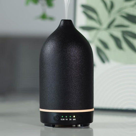 Essential Oil Diffuser Ceramic Diffuser -Aromatherapy Diffuser for Essential Oils with Timer and 7 Colors LED Light Ultras...