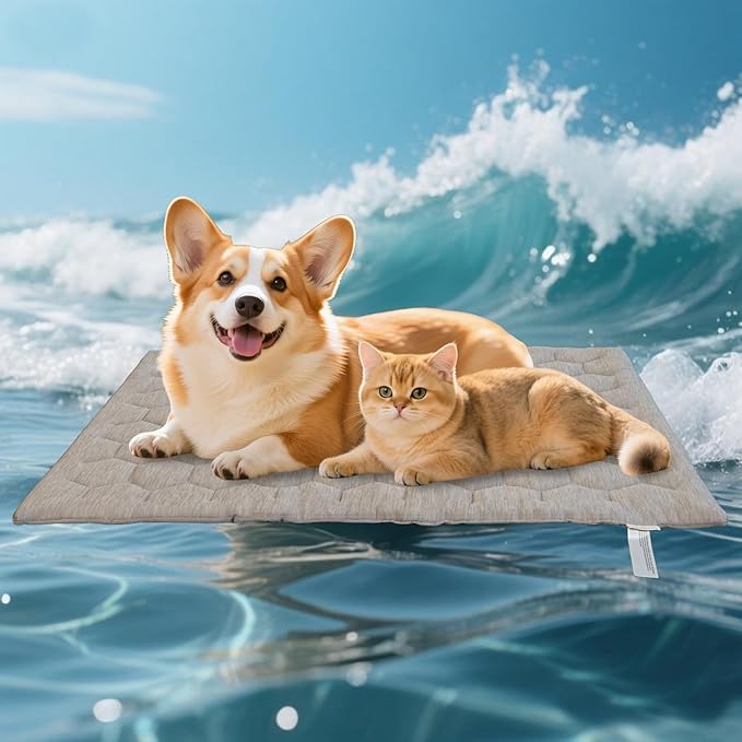 UIQELYS Dog Cooling Mat, Breathable Cooling Mat for Dogs Q-MAX>0.4 Pet Blanket, Washable Cooling Pad for Dogs & Cats, Summ...